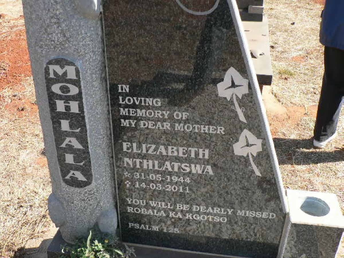 MOHLALA Elizabeth Nthlatswa 1944-2011