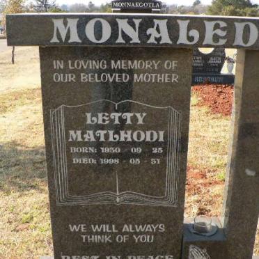 MONALEDI Letty Matlhodi 1930-1998