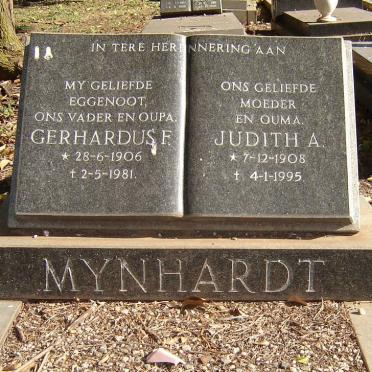 MYNHARDT Gerhardus F. 1906-1981 &amp; Judith A. 1908-1995