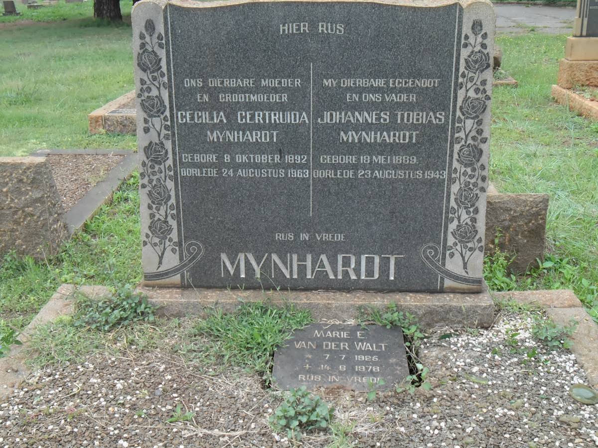 MYNHARDT Johannes Tobias 1889-1943 &amp; Cecilia Gertruida 1892-1963 :: VAN DER WALT Marie E. 1926-1978