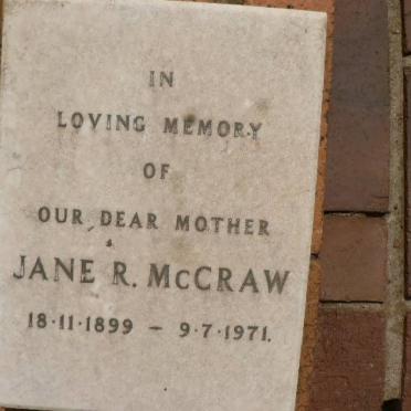 McCRAW Jane R. 1899-1971