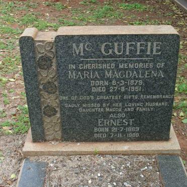 McGUFFIE Ernest 1869-1960 &amp; Maria Magdalena 1879-1951