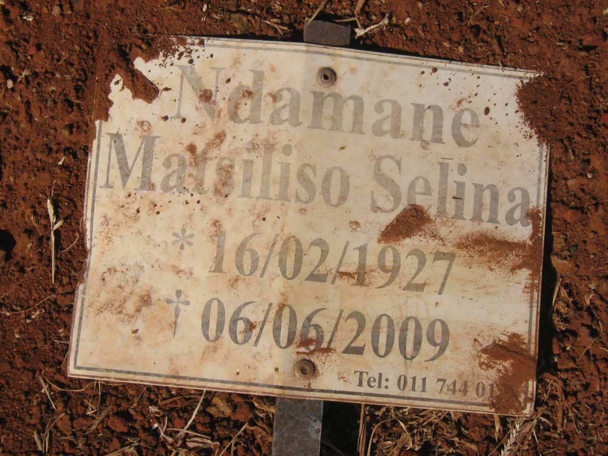 NDAMANE Matsiliso Selina 1927-2009