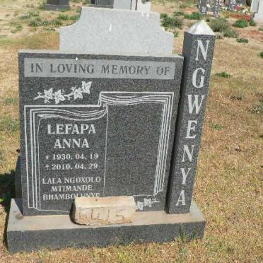 NGWENYA Lefapa Anna 1930-2010