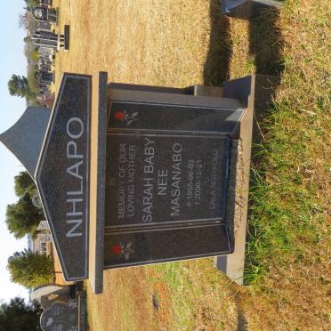 NHLAPO Sarah Baby nee MASANABO 1955-2000
