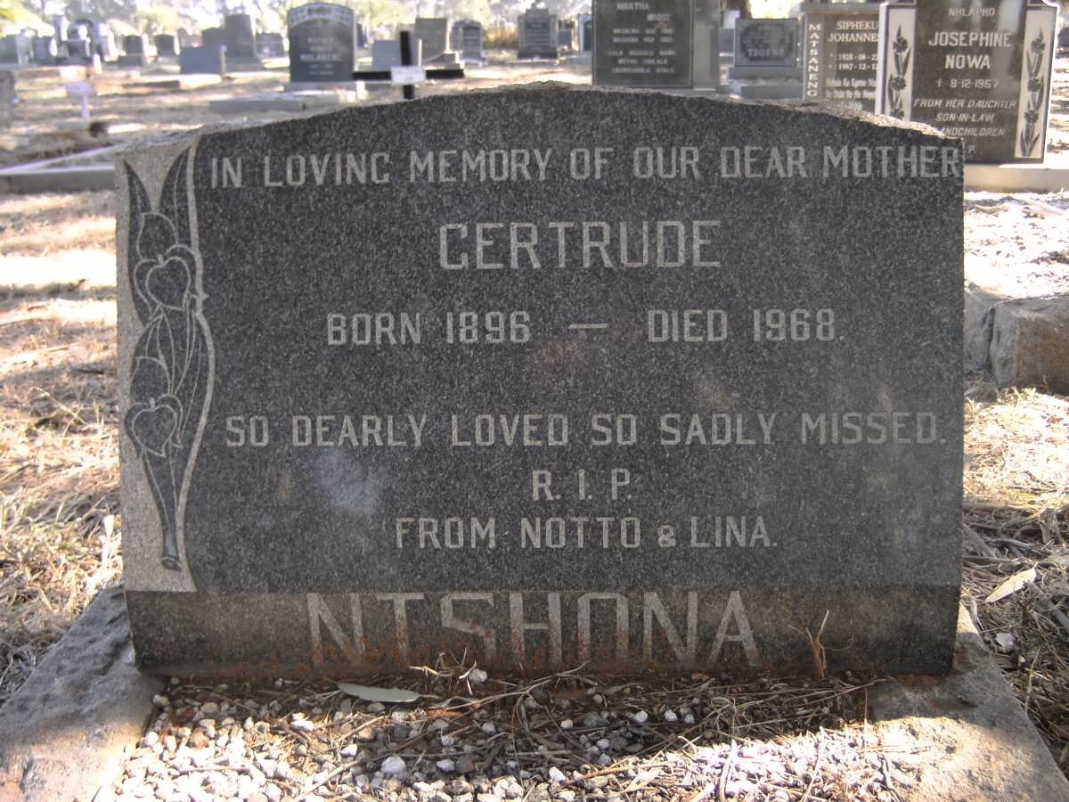 NTSHONA Gertrude 1896-1968