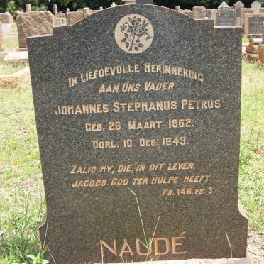 NAUDÉ Johannes Stephanus Petrus 1862-1943