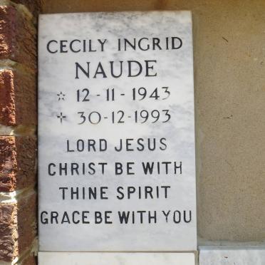 NAUDE Cecily Ingrid 1943-1993