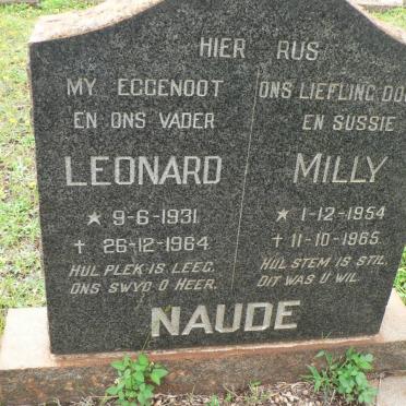 NAUDE Leonard 1931-1964 :: NAUDE Milly 1954-1965