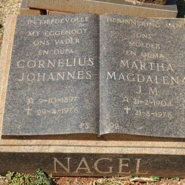NAGEL Cornelius Johannes 1897-1976 &amp; Martha Magdalena J.M. 1904-1976