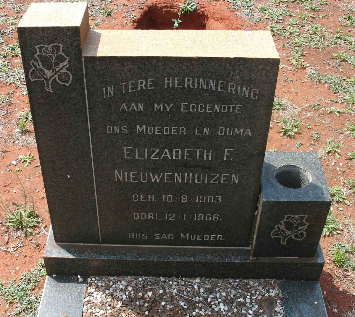 NIEUWENHUIZEN Elizabeth F. 1903-1966