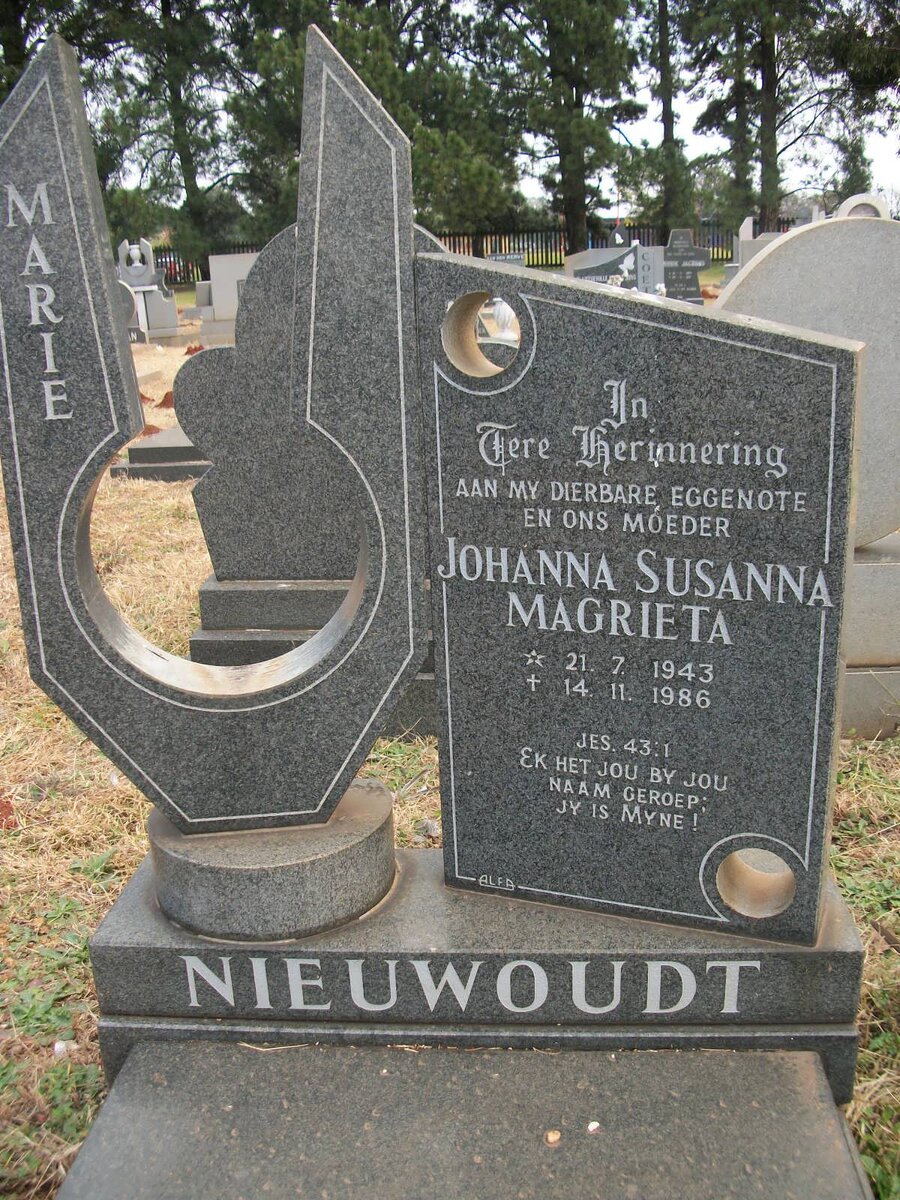 NIEUWOUDT Johanna Susanna Magrieta 1943-1986