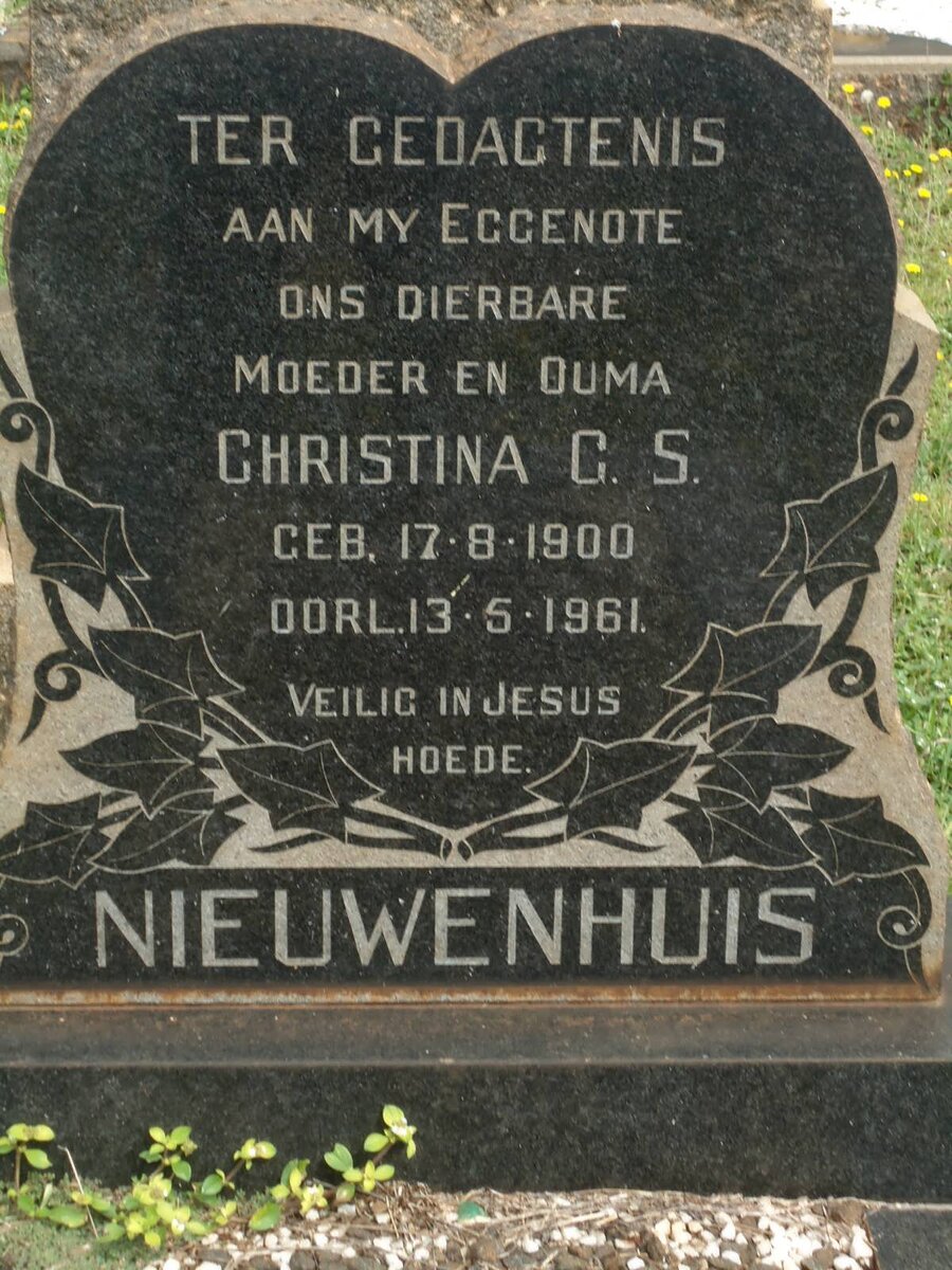 NIEUWENHUIS Christina G.S. 1900-1961