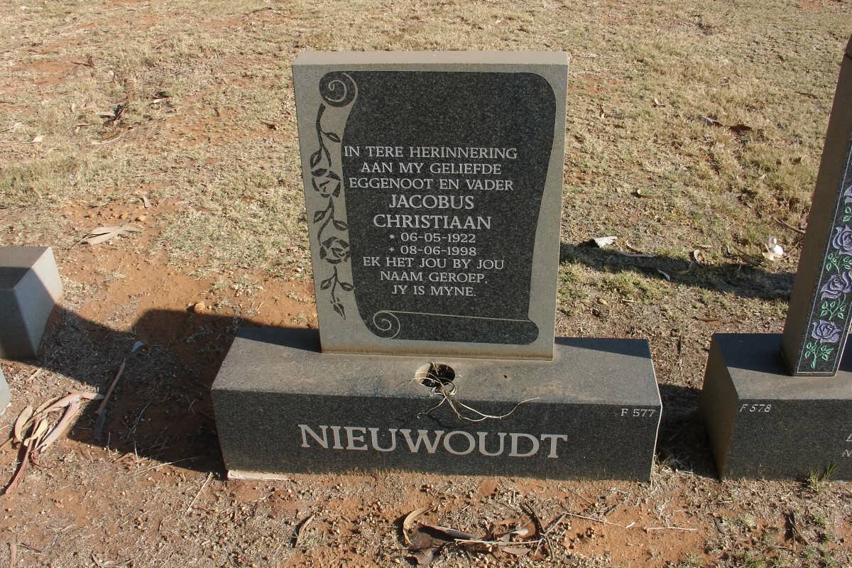 NIEUWOUDT Jacobus Christiaan 1922-1998