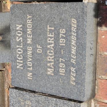 NICOLSON Margaret 1897-1976