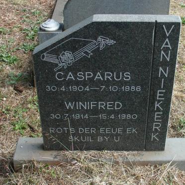 NIEKERK Casparus, van 1904-1986 &amp; Winifred 1914-1980