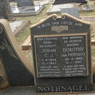 NOTHNAGEL Dorothy nee PRINSLOO 1922-1990 :: Johan C.J. 1946-1957