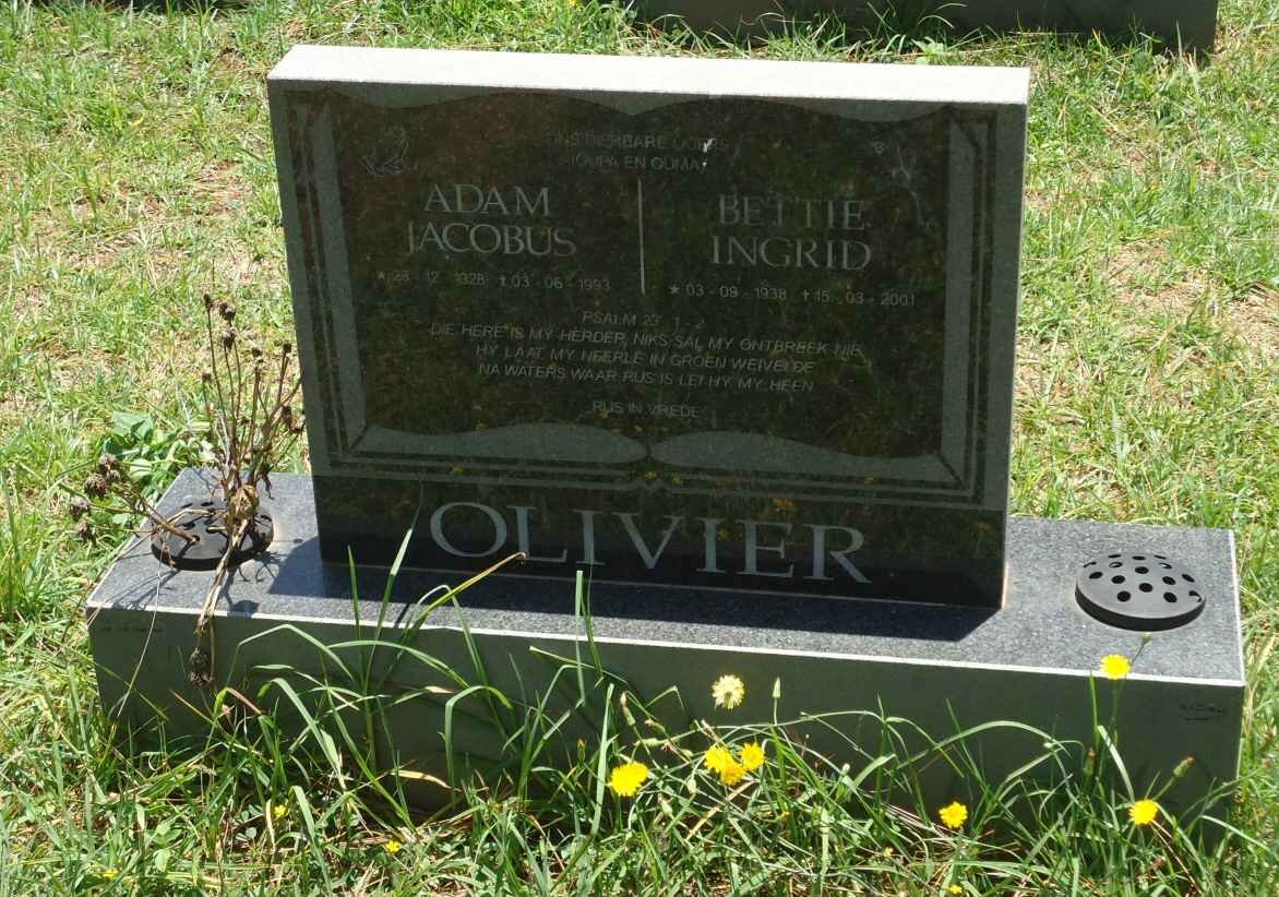 OLIVIER Adam Jacobus &amp; Bettie Ingrid