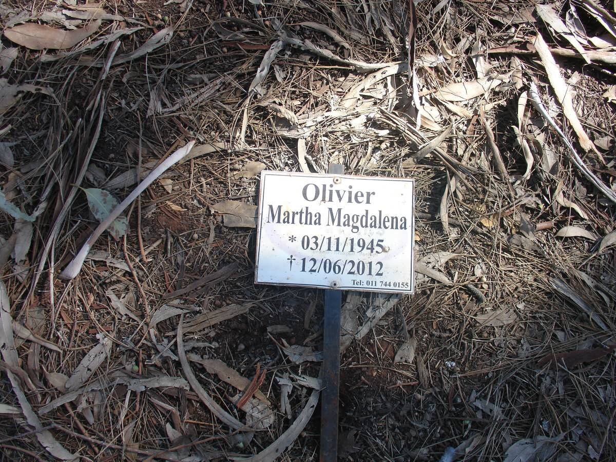 OLIVIER Martha Magdalena 1945-2012