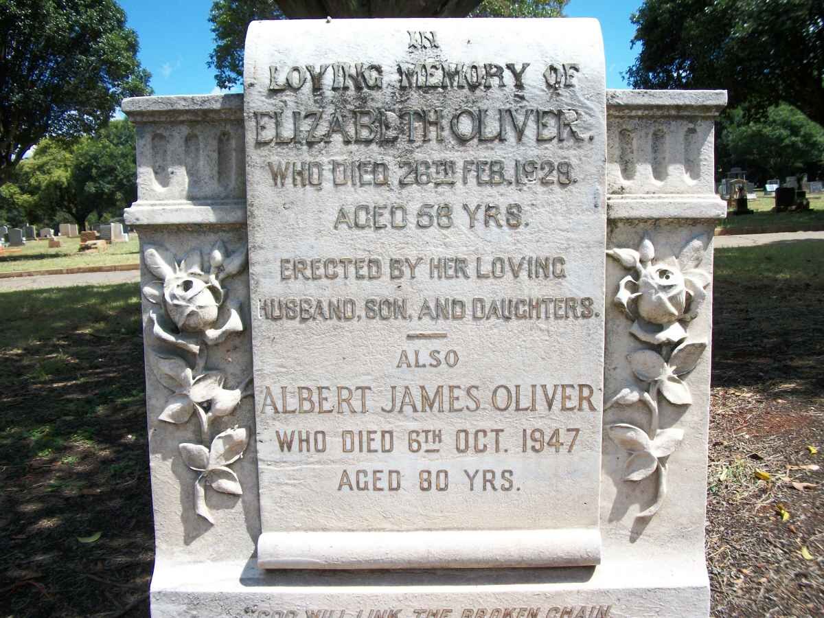 OLIVER Albert James -1947 &amp; Elizabeth -1928