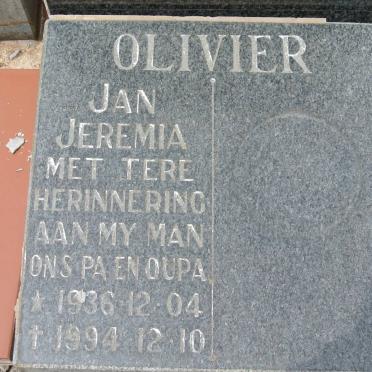 OLIVIER Jan Jeremia 1936-1994