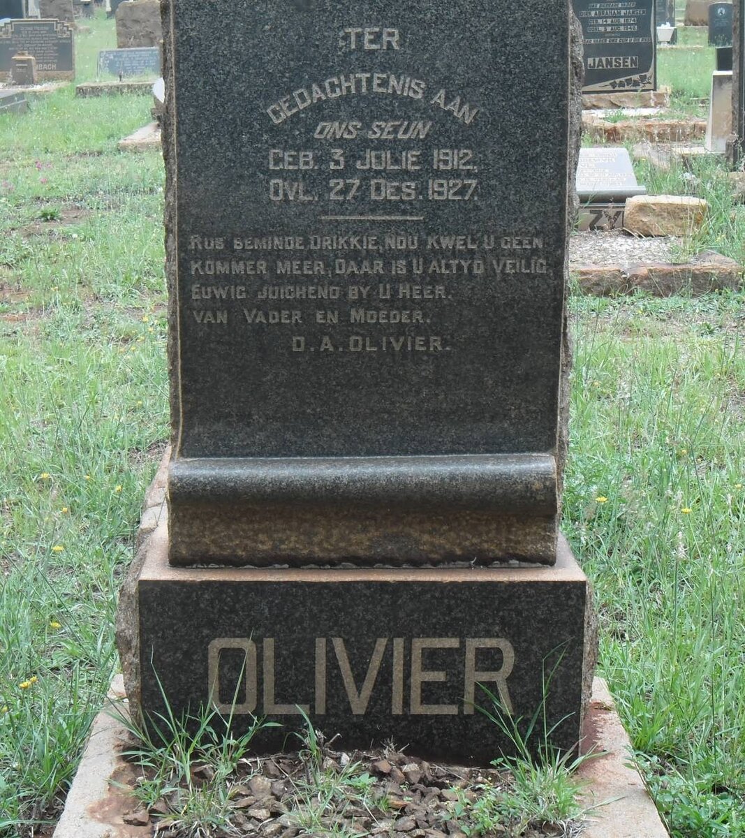 OLIVIER D.A, 1912-1927