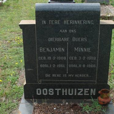 OOSTHUIZEN Benjamin 1908-1961 &amp; Minnie 1908-1966