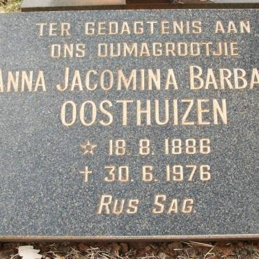 OOSTHUIZEN Anna Jacomina Barbara 1886-1976