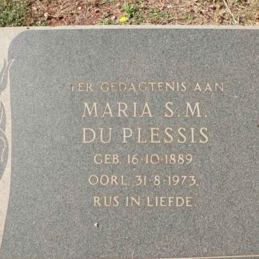 PLESSIS Maria S. M., du 1889-1973