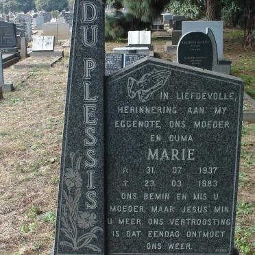 PLESSIS Marie, du 1937-1983