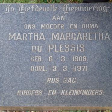 PLESSIS Martha Margaretha, du 1909-1971