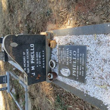 PHELLO J.M. 1922-1974 &amp; Martha Sarah 1920-2010