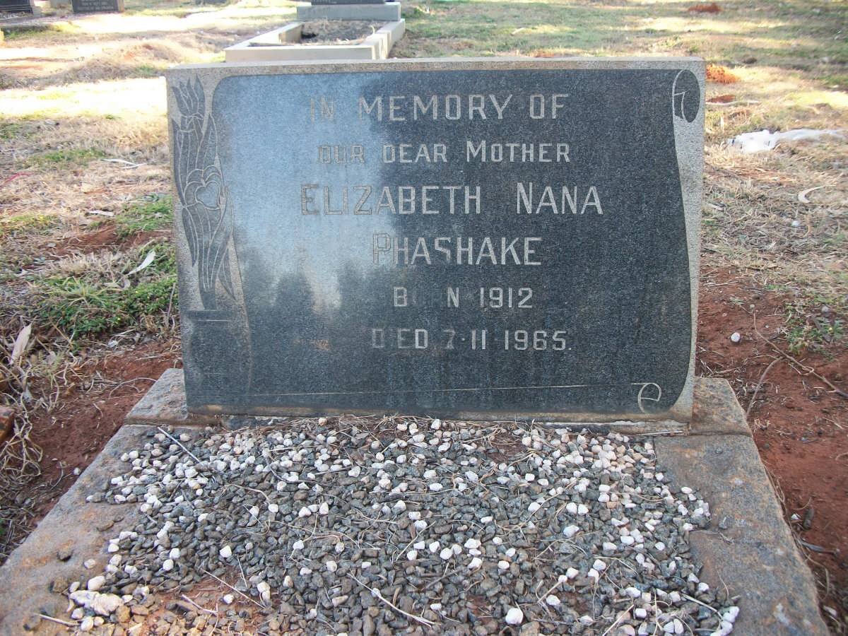 PHASHAKE Elizabeth Nana 1912-1965