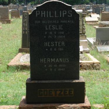 PHILIPS Leslie 1918-1984 &amp; Hester 1911- :: COETZEE Hermanus 1900-1942