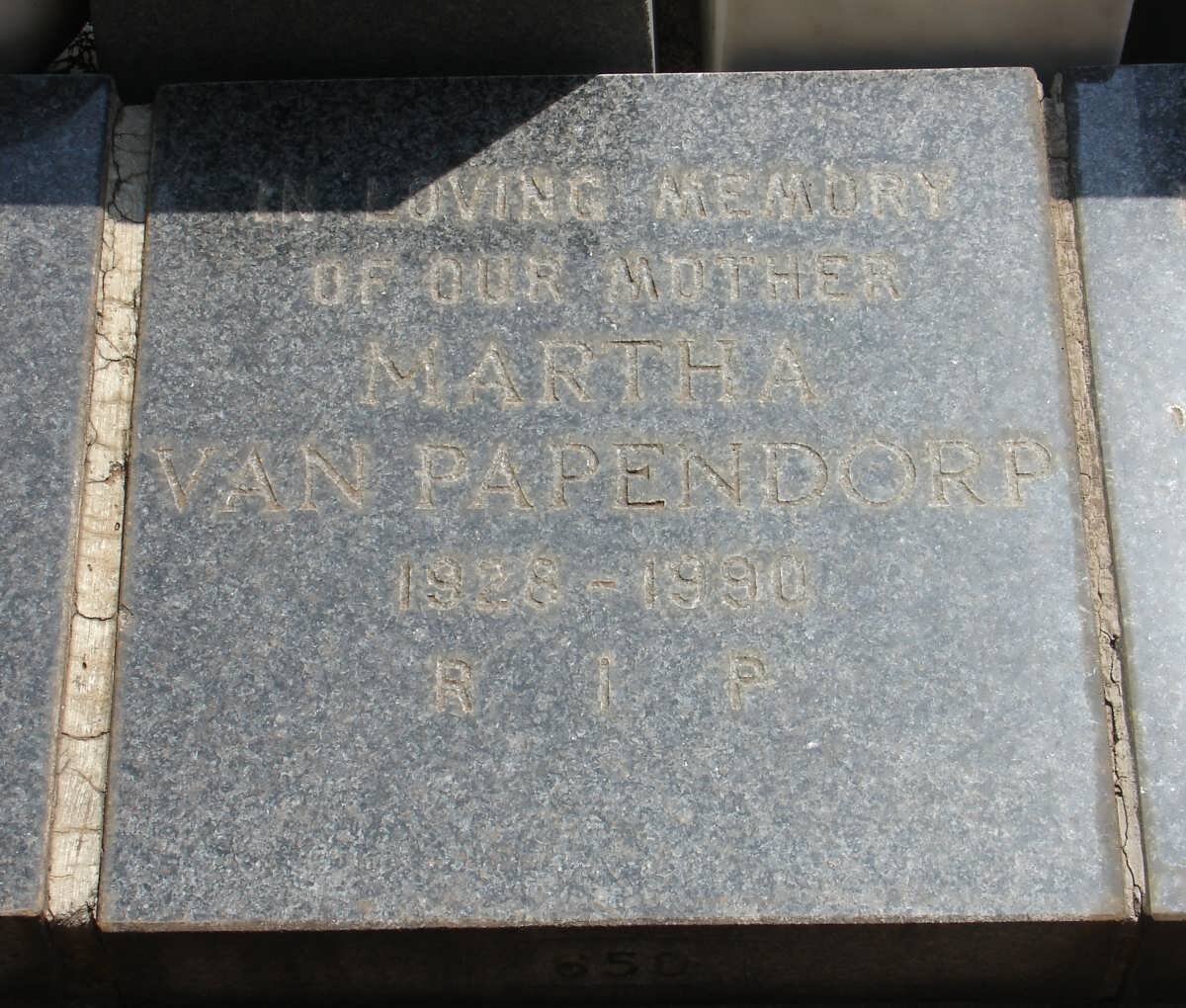 PAPENDORP Martha 1928-1990