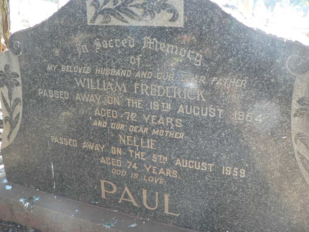 PAUL William Frederick 1964 &amp; Nellie -1959