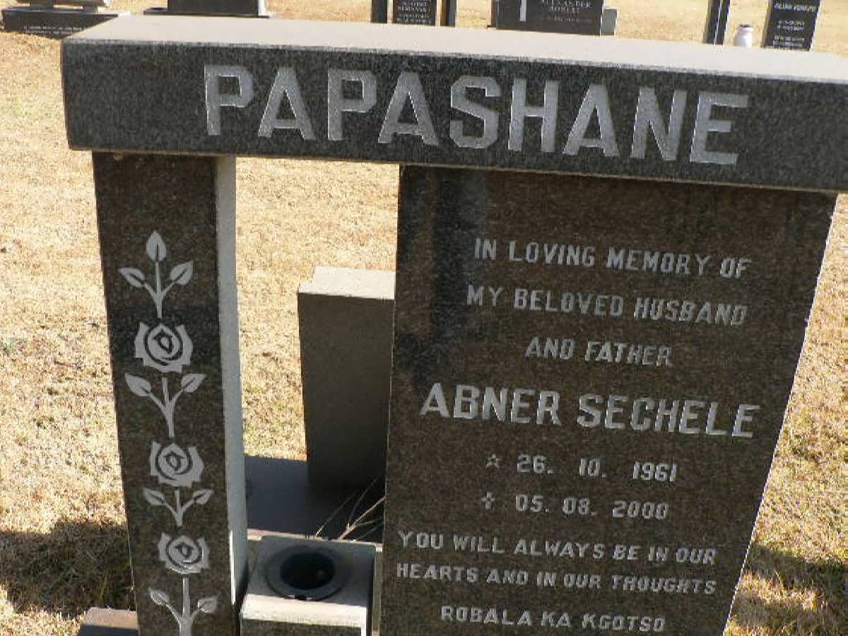 PAPASHANE Abner Sechele 1961-2000