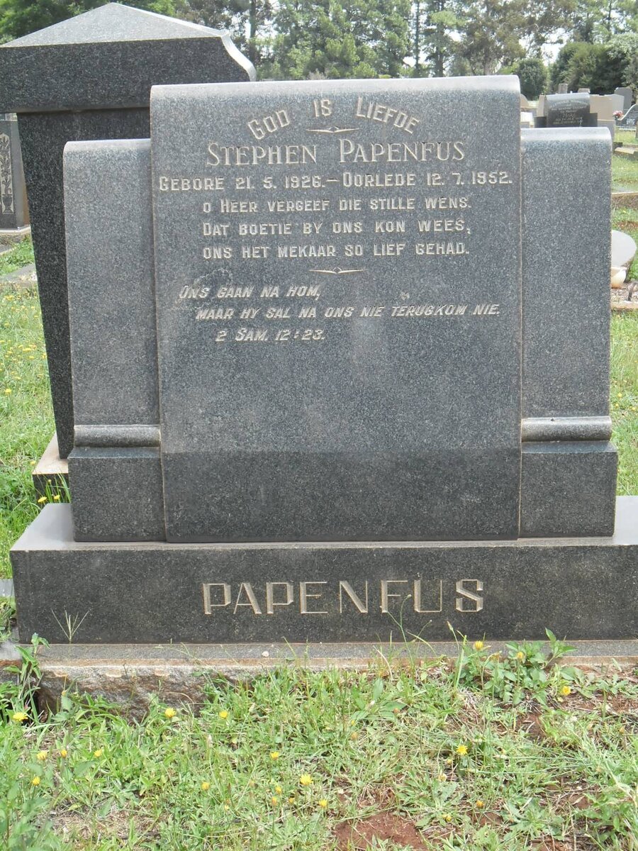 PAPENFUS Stephen 1926-1952