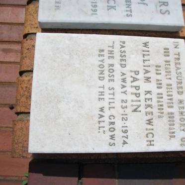 PAPPIN William Kekewich -1974