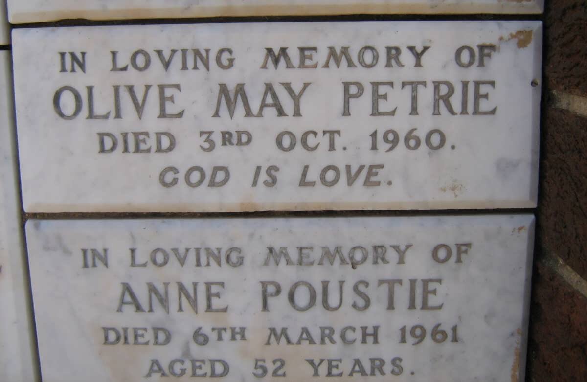 PETRIE Olive May -1960