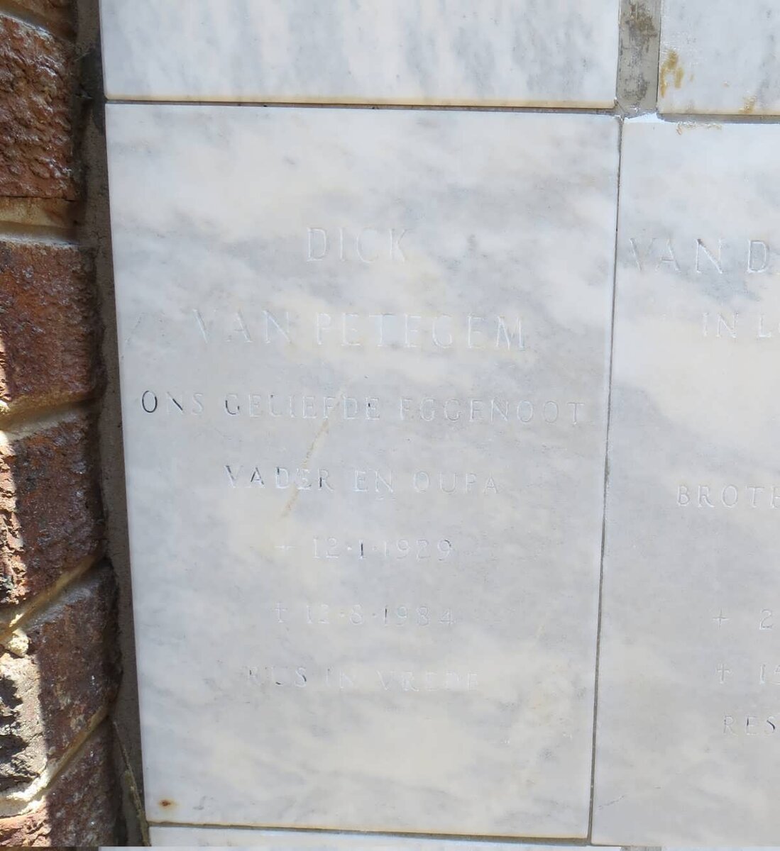 PETEGEM Dick, van 1929-1984