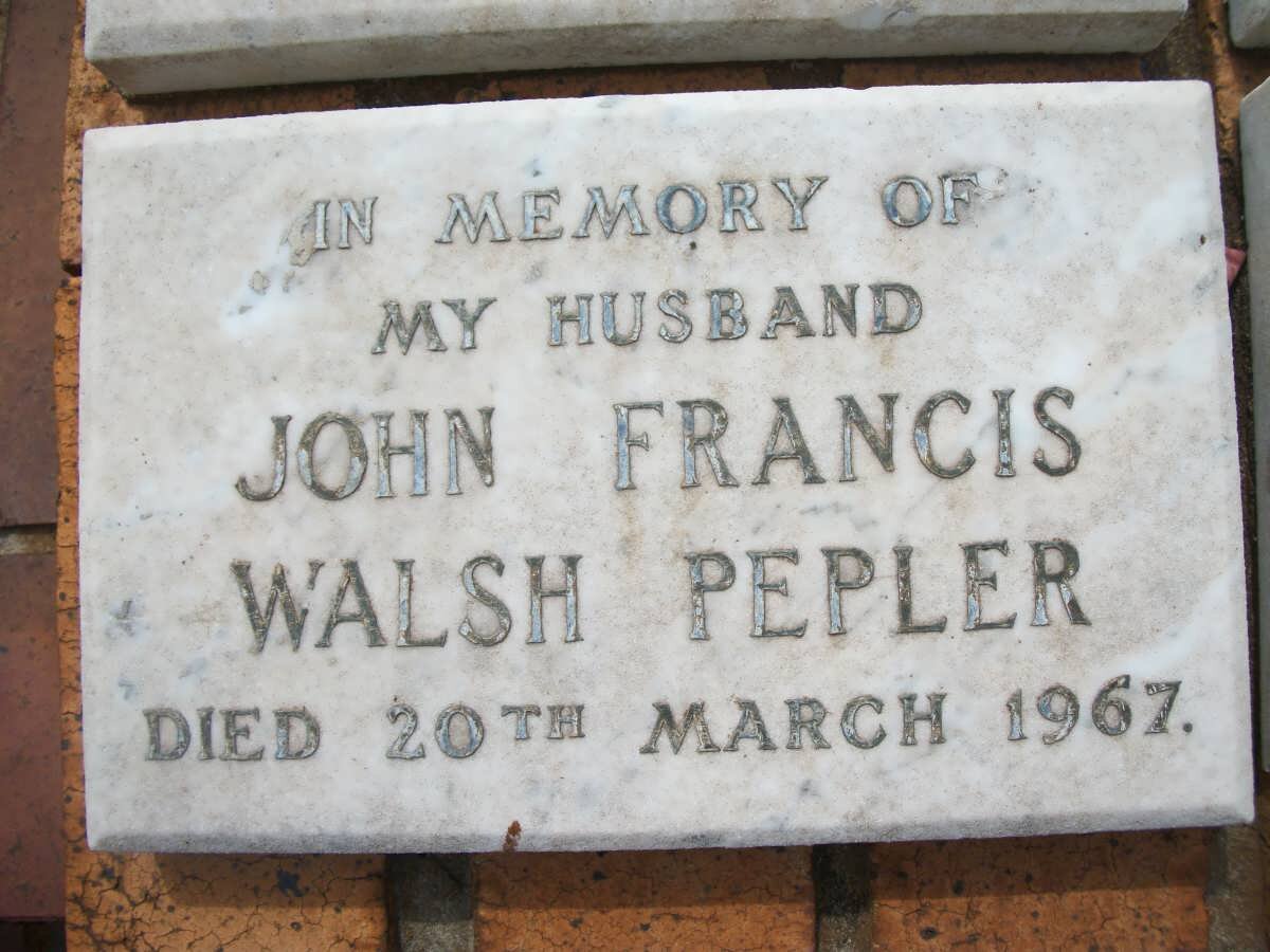 PEPLER John Francis Walsh -1967