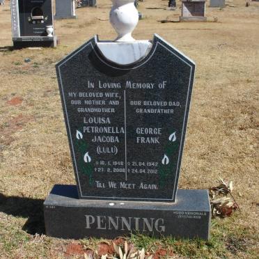 PENNING George Frank 1942-2012 &amp; Louisa Petronella Jacoba 1948-2008