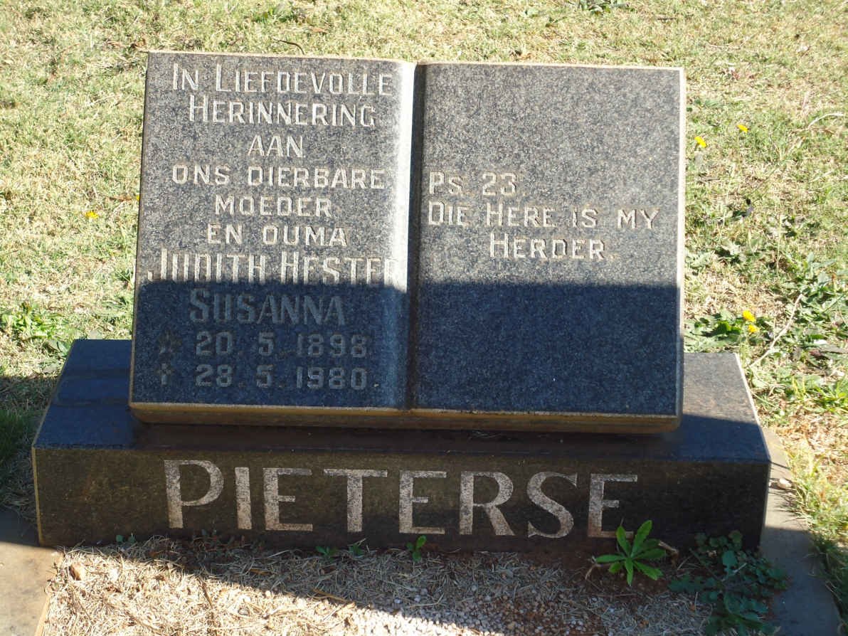 PIETERSE Judith Hester Susanna 1898-1980