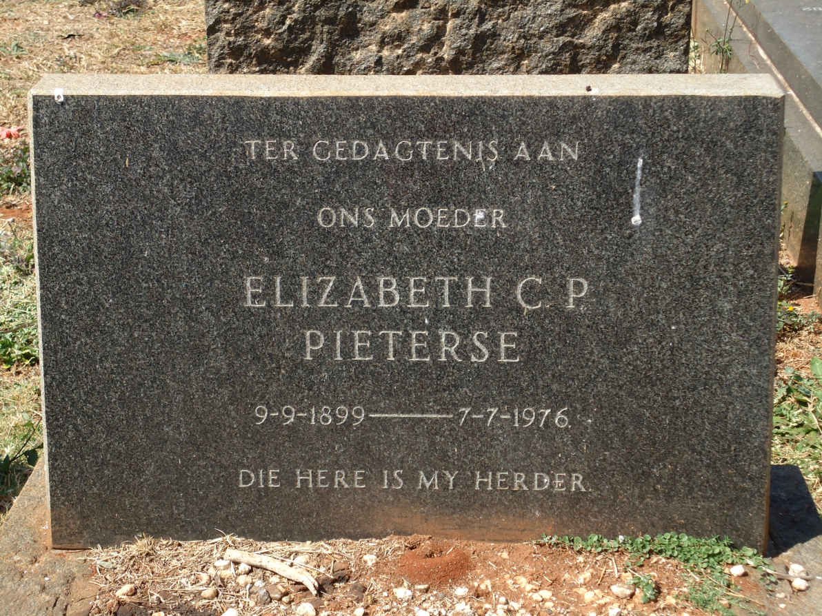 PIETERSE Elizabeth C.P. 1899-1976