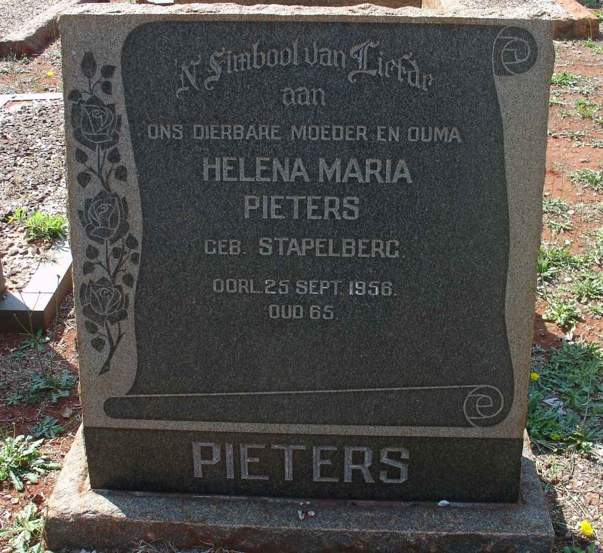 PIETERS Helena Maria nee STAPELBERG -1956