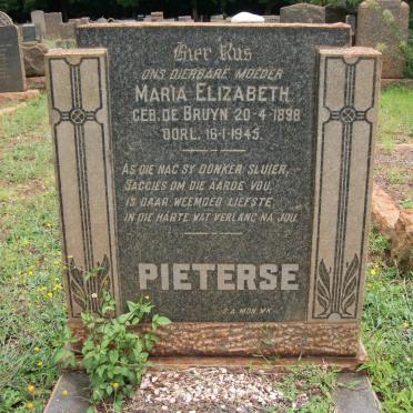PIETERSE Maria Elizabeth nee DE BRUYN 1898-1945