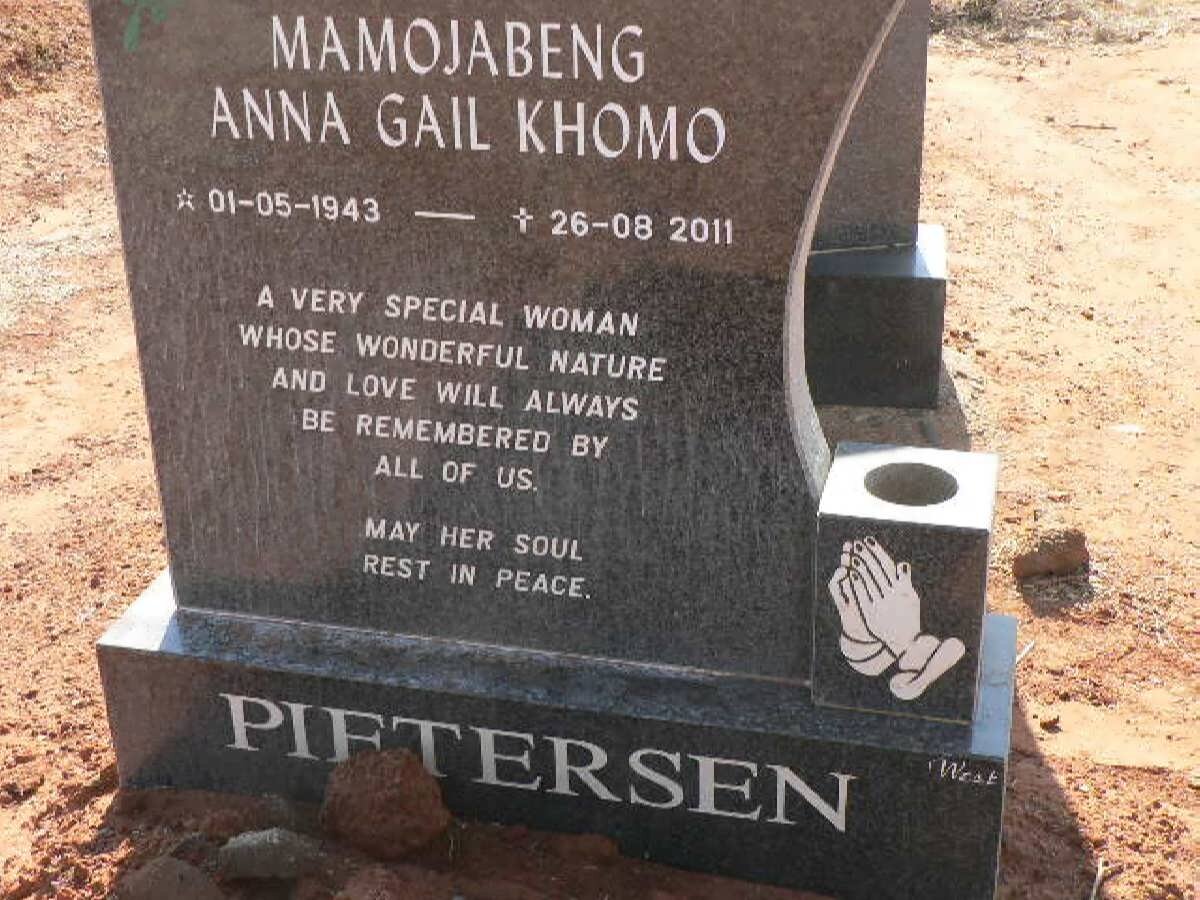 PIETERSEN Mamojabeng Anna Gail Khomo 1943-2011