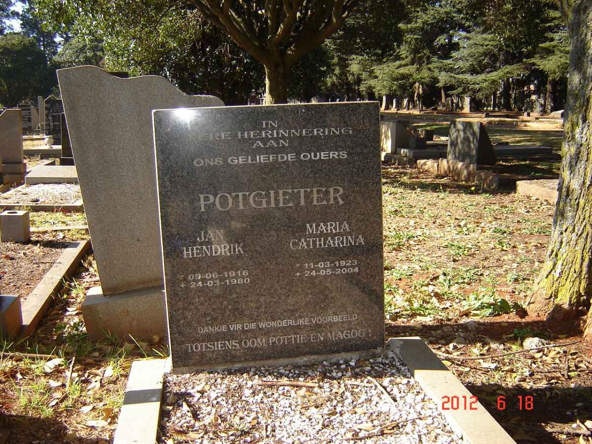 POTGIETER Jan Hendrik 1916-1980 &amp; Maria Catharina 1923-2004