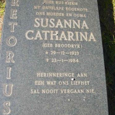 PRETORIUS Susanna Catharina geb BROODRYK 1923-1984